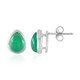 Green Chalcedony Silver Earrings
