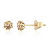 9K I2 Champagne Diamond Gold Earrings (de Melo)