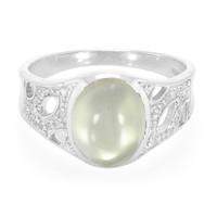 Green Moonstone Silver Ring