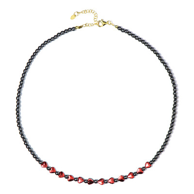 Red Hematite Silver Necklace