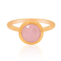 Pink Jade Silver Ring