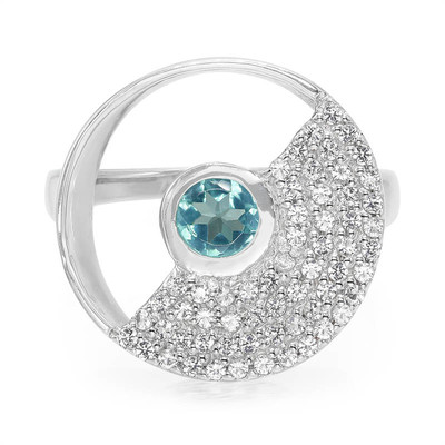 Blue Apatite Silver Ring