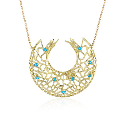 9K Neon Blue Apatite Gold Necklace (Ornaments by de Melo)