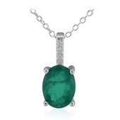 Forest Green Quartz Silver Necklace