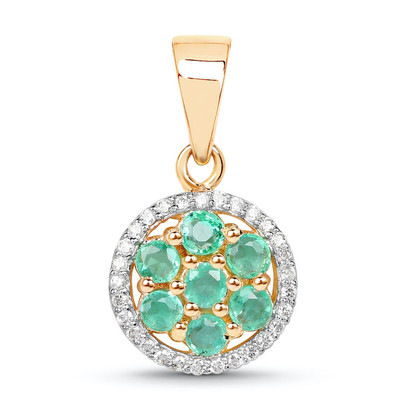 14K Zambian Emerald Gold Pendant
