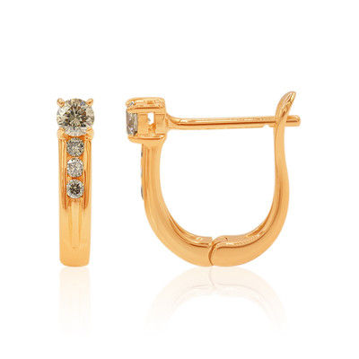 14K SI1 Argyle Rose De France Diamond Gold Earrings (Annette)