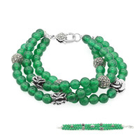 Green Chalcedony Silver Bracelet
