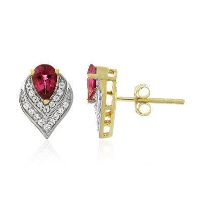 9K Pink Tourmaline Gold Earrings (Adela Gold)
