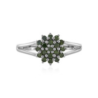 I3 Green Diamond Silver Ring