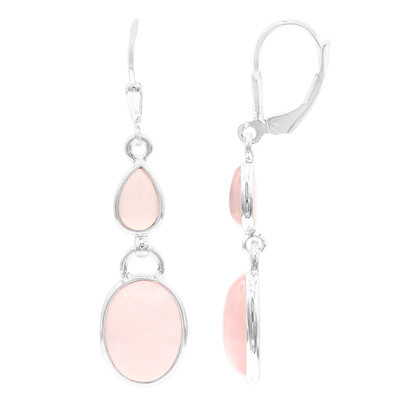 Pink Chalcedony Silver Earrings