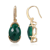 Emerald Colour Beryl Silver Earrings