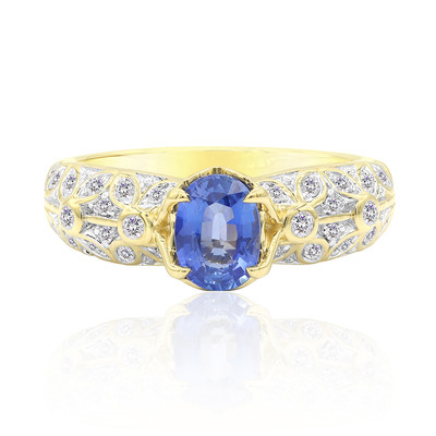 14K Ceylon Sapphire Gold Ring (Annette)