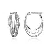 I3 (I) Diamond Silver Earrings