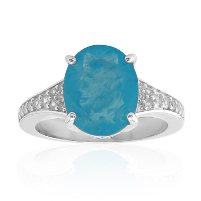 Blue Pastel Quartz Silver Ring
