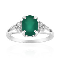 Green Agate Silver Ring