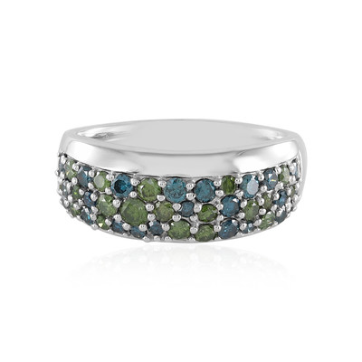 I3 Green Diamond Platinum Ring (KM by Juwelo)