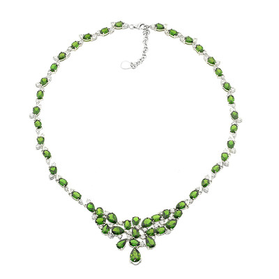 9K Russian Diopside Gold Necklace (Annette)