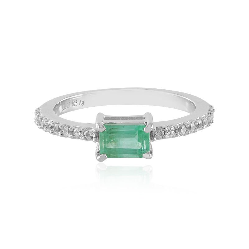 Green Emerald Ring, Sterling Silver Victorian Jewelry #D11 – Silver Embrace