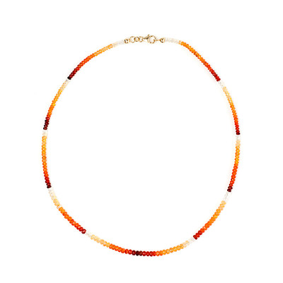 14K Mexican Fire Opal Gold Necklace