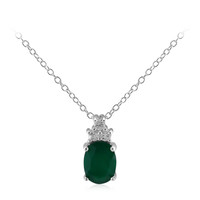 Green Agate Silver Necklace
