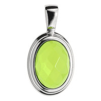 Colombian green Amber Silver Pendant