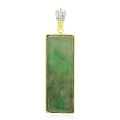 9K Green Jadeite Gold Pendant (Annette)