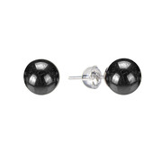 Black Hematite Silver Earrings