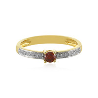 I4 Red Diamond Silver Ring