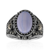 Blue Lace Agate Silver Ring (Annette classic)