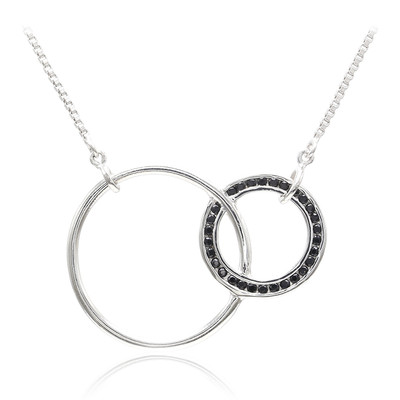 Black Spinel Silver Necklace
