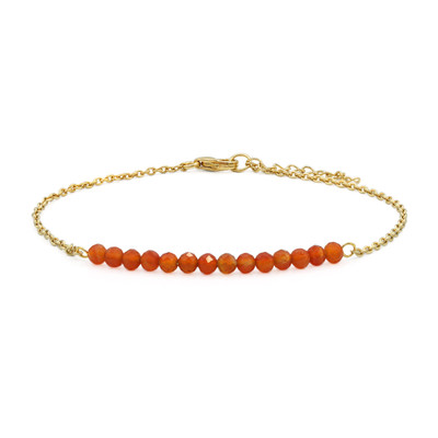 Orange Agate Silver Bracelet