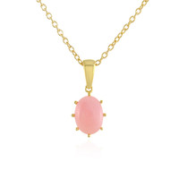 Pink Opal Silver Necklace