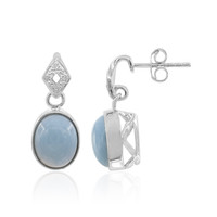 Madagascar Blue Opal Silver Earrings