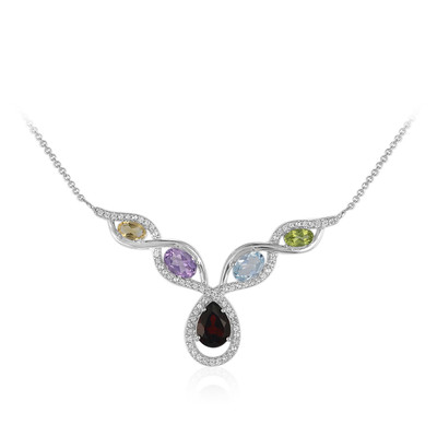 Mozambique Garnet Silver Necklace