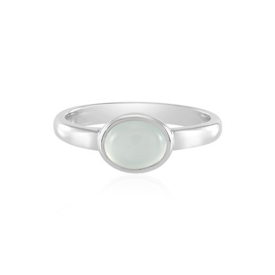 Aqua Chalcedony Silver Ring