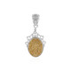 Golden Glitter Agate Silver Pendant