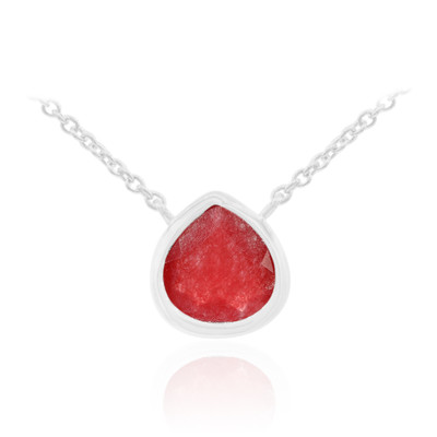 Red Jade Silver Necklace