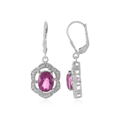 Mexican Pink Fluorite Silver Earrings