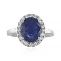 Blue Mozambique sapphire Silver Ring