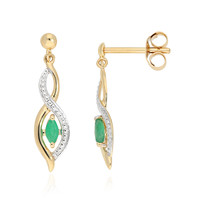 9K Emerald Gold Earrings