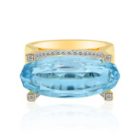 9K Sky Blue Topaz Gold Ring (Adela Gold)