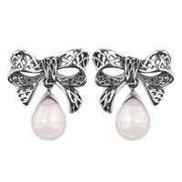 Rose Quartz Silver Earrings