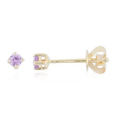 9K Unheated Ceylon Purple Sapphire Gold Earrings