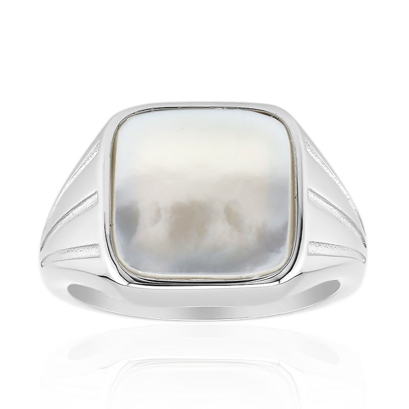 Rounded Square White Mother Of Pearl Gold Signet Ring | BL Essential Jewels  - BOÎTE LAQUE – BOITE LAQUE