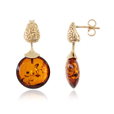 9K Baltic Amber Gold Earrings (dagen)