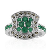 Zambian Emerald Silver Ring (Annette classic)