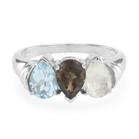 Mixed Gemstones Silver Ring