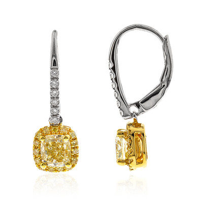 14K SI2 Yellow Diamond Gold Earrings (CIRARI)