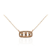 18K SI1 Argyle Rose De France Diamond Gold Necklace
