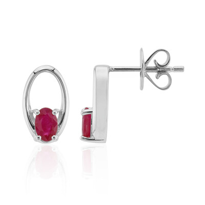 Burmese Ruby Silver Earrings (Pallanova)